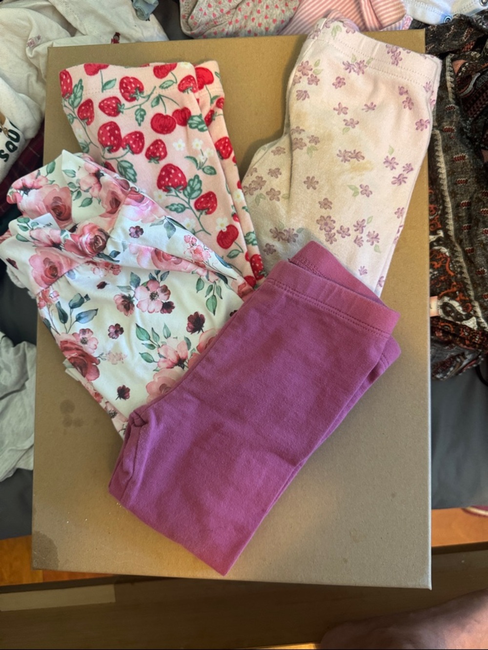 Girls' Pink & Floral Leggings Bundle